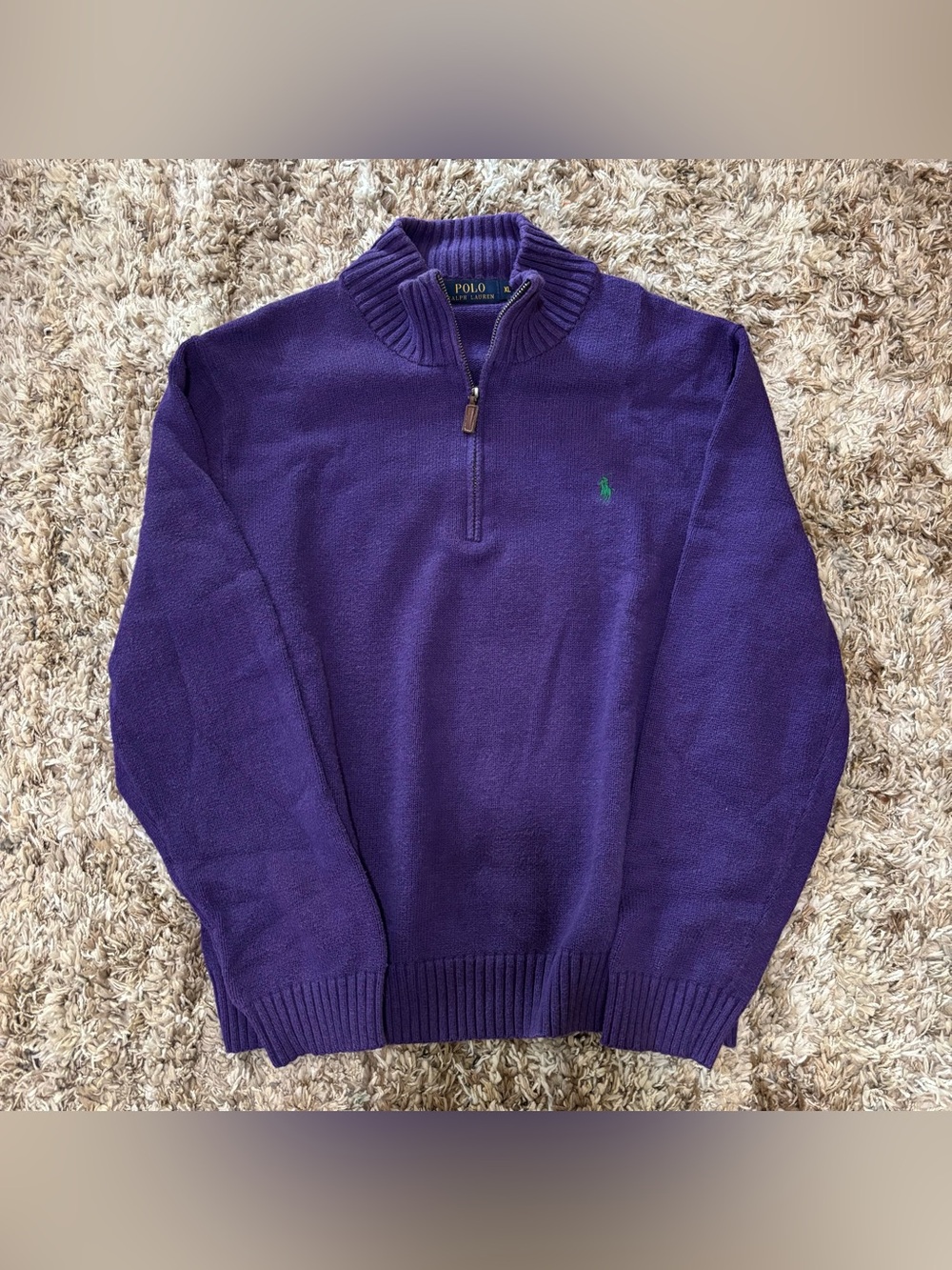 Polo Ralph Lauren Purple Half-Zip Sweater Men’s size XL